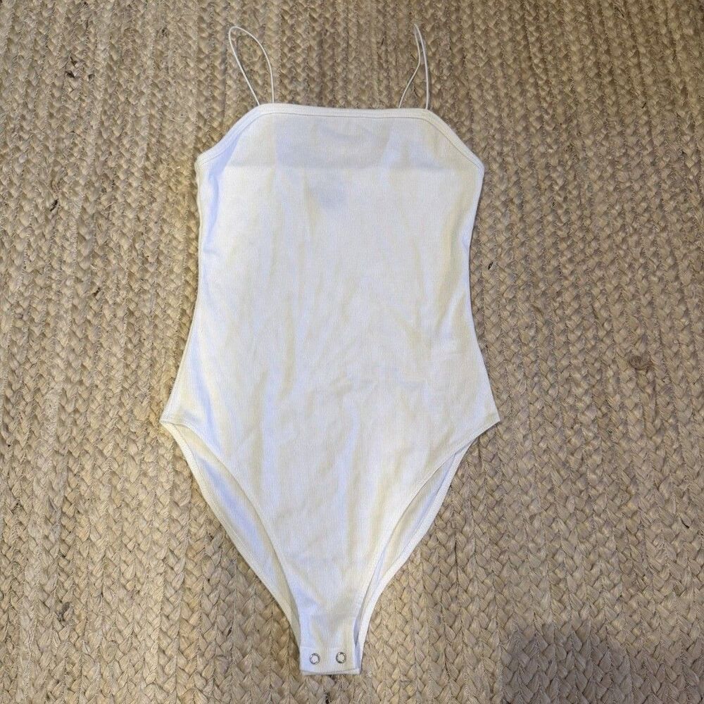 Wild Fable Women's Spaghetti Strap Bodysuit Size S White